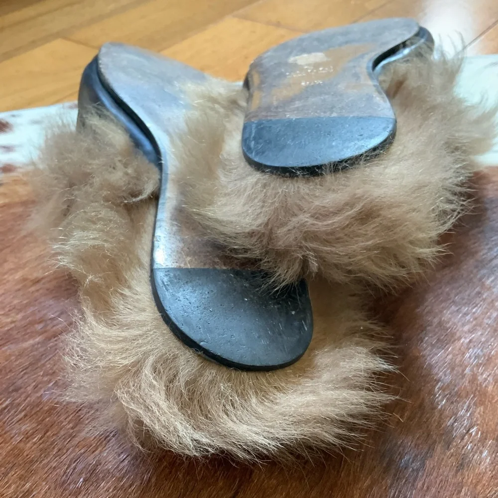 Gucci Black Leather Fur-Lined Horsebit Loafers
